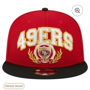 NWT San Francisco 49ers New Era Scarlet/Black Team Establish 9FIFTY Snapback Hat